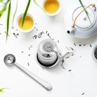 Umigy 4 Pcs Tea Infuser Strainers for Loose Tea with Scoop, Extra Fine Mesh Steeper 304 Stainless Steel Diffuser Leaf Holder with Extended Chain Hook for Brew, Spices, Seasoning...