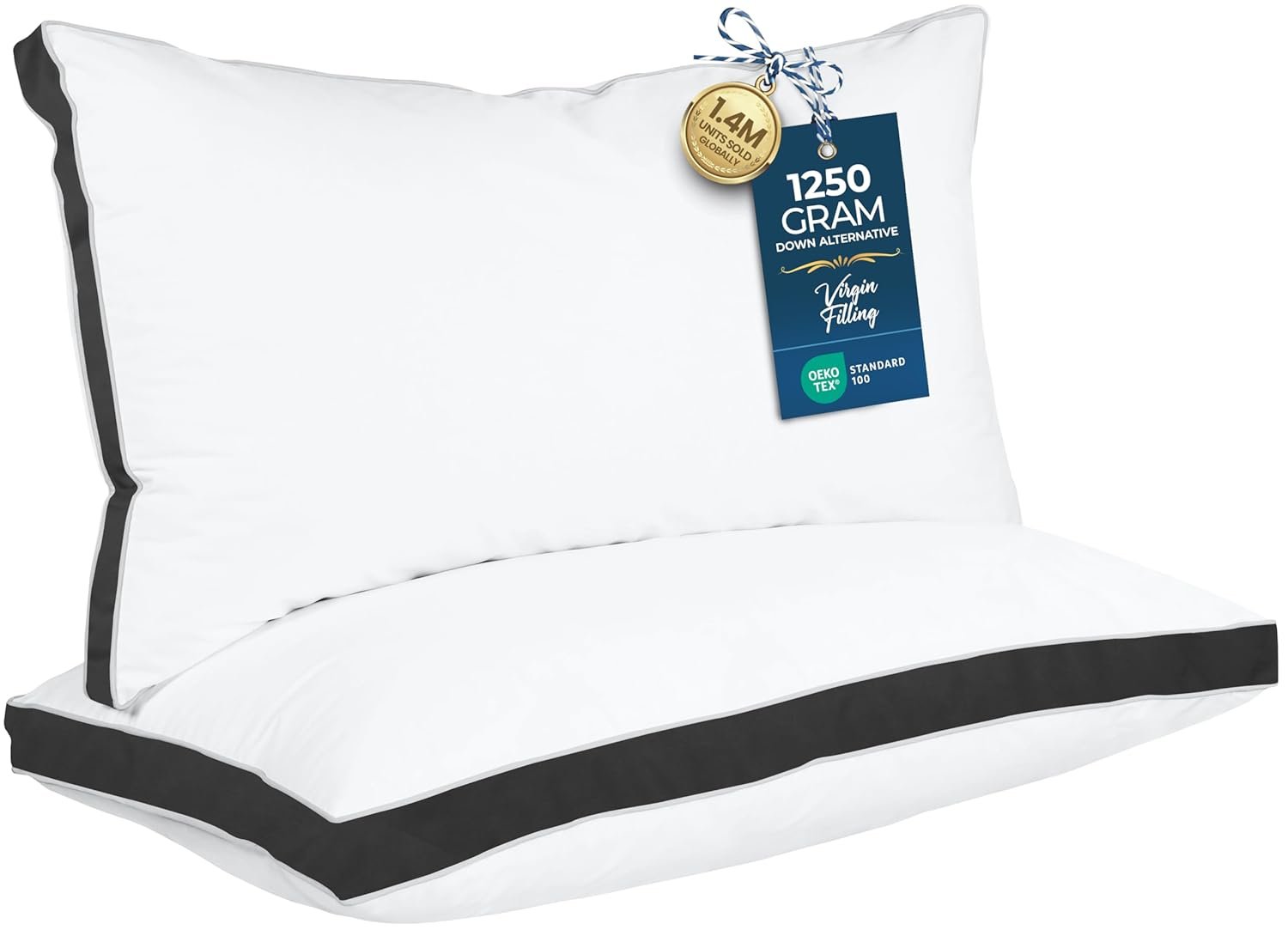 Utopia Bedding Bed Pillows for Sleeping King Size Black Set of 2 Soft Fluffy Pillow with Down Alternative Filling Cooling Hotel Quality Gusseted Pillow for Back - lunas-mystic-emporium.com Utopia Bedding Bed Pillows for Sleeping King Size (Black), Set of 2, Soft & Fluffy Pillow with Down Alternative Filling, Cooling, Hotel Quality, Gusseted Pillow for Back,...