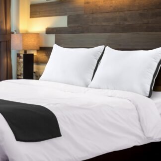 Utopia Bedding Bed Pillows for Sleeping Queen Size (Black), Set of 2, Soft & Fluffy Pillow with Down Alternative Filling, Cooling, Hotel Quality, Gusseted Pillow for Back,...