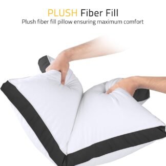 Utopia Bedding Bed Pillows for Sleeping Queen Size (Black), Set of 2, Soft & Fluffy Pillow with Down Alternative Filling, Cooling, Hotel Quality, Gusseted Pillow for Back,...