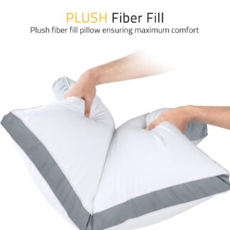 Utopia Bedding Bed Pillows for Sleeping Queen Size (Grey), Set of 2, Soft & Fluffy Pillow with Down Alternative Filling, Cooling, Hotel Quality, Gusseted Pillow for Back,...