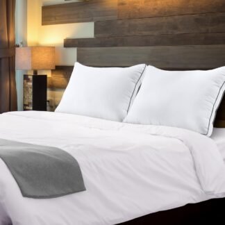 Utopia Bedding Bed Pillows for Sleeping Queen Size (Grey/White) Set of 2, Soft & Fluffy Pillow with Down Alternative Filling, Cooling, Hotel Quality, Gusseted Pillow for Back,...