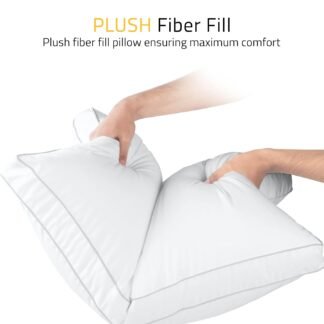 Utopia Bedding Bed Pillows for Sleeping Queen Size (White), Set of 2, Soft & Fluffy Pillow with Down Alternative Filling, Cooling, Hotel Quality, Gusseted Pillow for Back,...