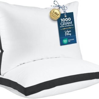 Utopia Bedding Bed Pillows for Sleeping Queen Size (White), Set of 2, Soft & Fluffy Pillow with Down Alternative Filling, Cooling, Hotel Quality, Gusseted Pillow for Back,...