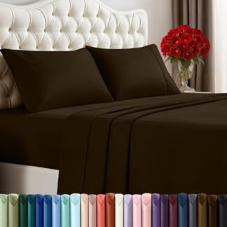 Utopia Bedding Full Sheet Set – 4 Piece Bed Sheets for Full Size Bed, Soft and Breathable Microfiber, Includes 1 Fitted Sheet, 1 Flat Sheet and 2 Pillowcases (Brown)