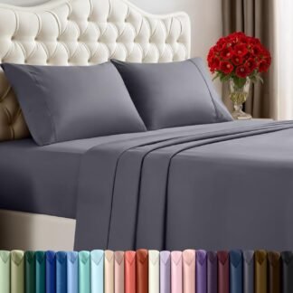 Utopia Bedding Full Sheet Set – 4 Piece Bed Sheets for Full Size Bed, Soft and Breathable Microfiber, Includes 1 Fitted Sheet, 1 Flat Sheet and 2 Pillowcases (Grey)