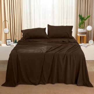 Utopia Bedding King Bed Sheets Set - 4 Piece Bedding - Brushed Microfiber - Shrinkage and Fade Resistant - Easy Care (King, Brown)