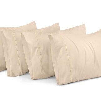 Utopia Bedding King Pillow Cases - 4 Pack - Envelope Closure - Soft Brushed Microfiber Fabric - Shrinkage and Fade Resistant Pillow Covers King Size 20 X 40 Inches (King, Beige)