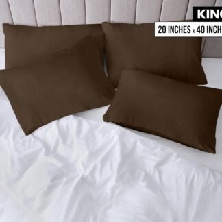 Utopia Bedding King Pillow Cases - 4 Pack - Envelope Closure - Soft Brushed Microfiber Fabric - Shrinkage and Fade Resistant Pillow Covers King Size 20 X 40 Inches (King, Brown)