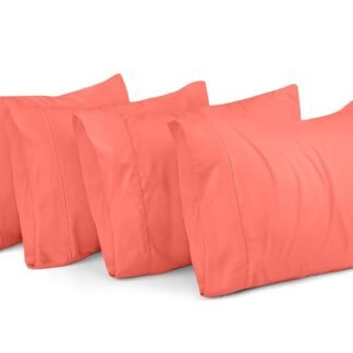 Utopia Bedding King Pillow Cases - 4 Pack - Envelope Closure - Soft Brushed Microfiber Fabric - Shrinkage and Fade Resistant Pillow Covers King Size 20 X 40 Inches (King, Coral)