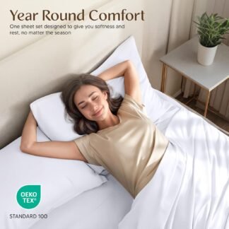 Utopia Bedding King Sheet Set 4 Piece Bed Sheets for King Size Bed, Hotel Luxury, Extra Soft, Cooling Bed Sheets - Wrinkle, and Fade Resistant (White)