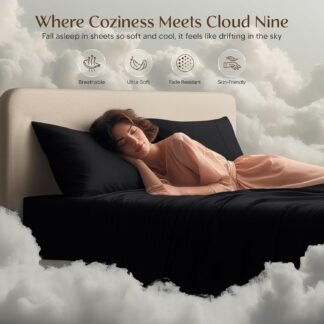 Utopia Bedding King Sheet Set – 4 Piece Bed Sheets for King Size Bed, Soft and Breathable Microfiber, Includes 1 Fitted Sheet, 1 Flat Sheet and 2 Pillowcases (Black)