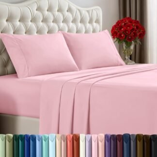 Utopia Bedding King Sheet Set – 4 Piece Bed Sheets for King Size Bed, Soft and Breathable Microfiber, Includes 1 Fitted Sheet, 1 Flat Sheet and 2 Pillowcases (Black)