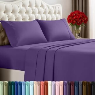 Utopia Bedding King Sheet Set – 4 Piece Bed Sheets for King Size Bed, Soft and Breathable Microfiber, Includes 1 Fitted Sheet, 1 Flat Sheet and 2 Pillowcases (Black)