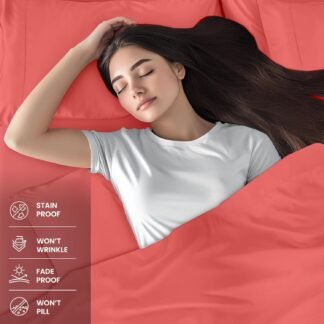 Utopia Bedding King Sheet Set – 4 Piece Bed Sheets for King Size Bed, Soft and Breathable Microfiber, Includes 1 Fitted Sheet, 1 Flat Sheet and 2 Pillowcases (Coral)