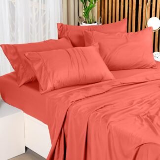 Utopia Bedding King Sheet Set – 4 Piece Bed Sheets for King Size Bed, Soft and Breathable Microfiber, Includes 1 Fitted Sheet, 1 Flat Sheet and 2 Pillowcases (Coral)