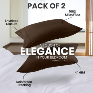Utopia Bedding Pillow Cases Standard Size 2-Pack – Soft Brushed Microfiber – Envelope Closure – Perfect for Hospitals, Hotels, Guest Rooms – Oeko-TEX Certified, 20x26 Inches...