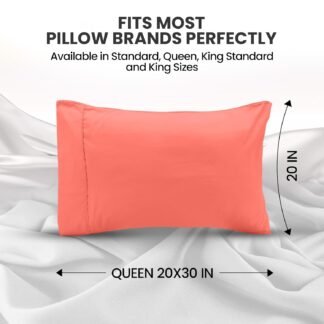 Utopia Bedding Queen Pillow Cases - 2 Pack - Envelope Closure - Soft Brushed Microfiber Fabric - Shrinkage and Fade Resistant Pillow Covers Queen Size 20 X 30 Inches (Queen, Coral)