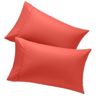 Utopia Bedding Queen Pillow Cases - 2 Pack - Envelope Closure - Soft Brushed Microfiber Fabric - Shrinkage and Fade Resistant Pillow Covers Queen Size 20 X 30 Inches (Queen, Coral)
