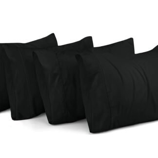 Utopia Bedding Queen Pillow Cases - 4 Pack - Envelope Closure - Soft Brushed Microfiber Fabric - Shrinkage and Fade Resistant Pillow Covers Queen Size 20 X 30 Inches (Queen, Black)