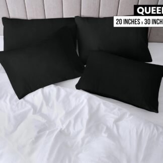 Utopia Bedding Queen Pillow Cases - 4 Pack - Envelope Closure - Soft Brushed Microfiber Fabric - Shrinkage and Fade Resistant Pillow Covers Queen Size 20 X 30 Inches (Queen, Black)