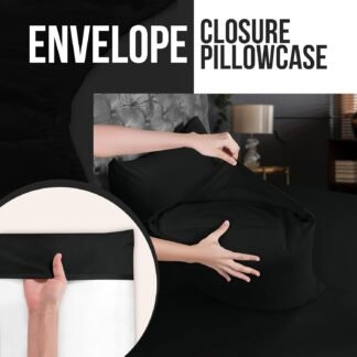 Utopia Bedding Queen Pillow Cases - 4 Pack - Envelope Closure - Soft Brushed Microfiber Fabric - Shrinkage and Fade Resistant Pillow Covers Queen Size 20 X 30 Inches (Queen, Black)