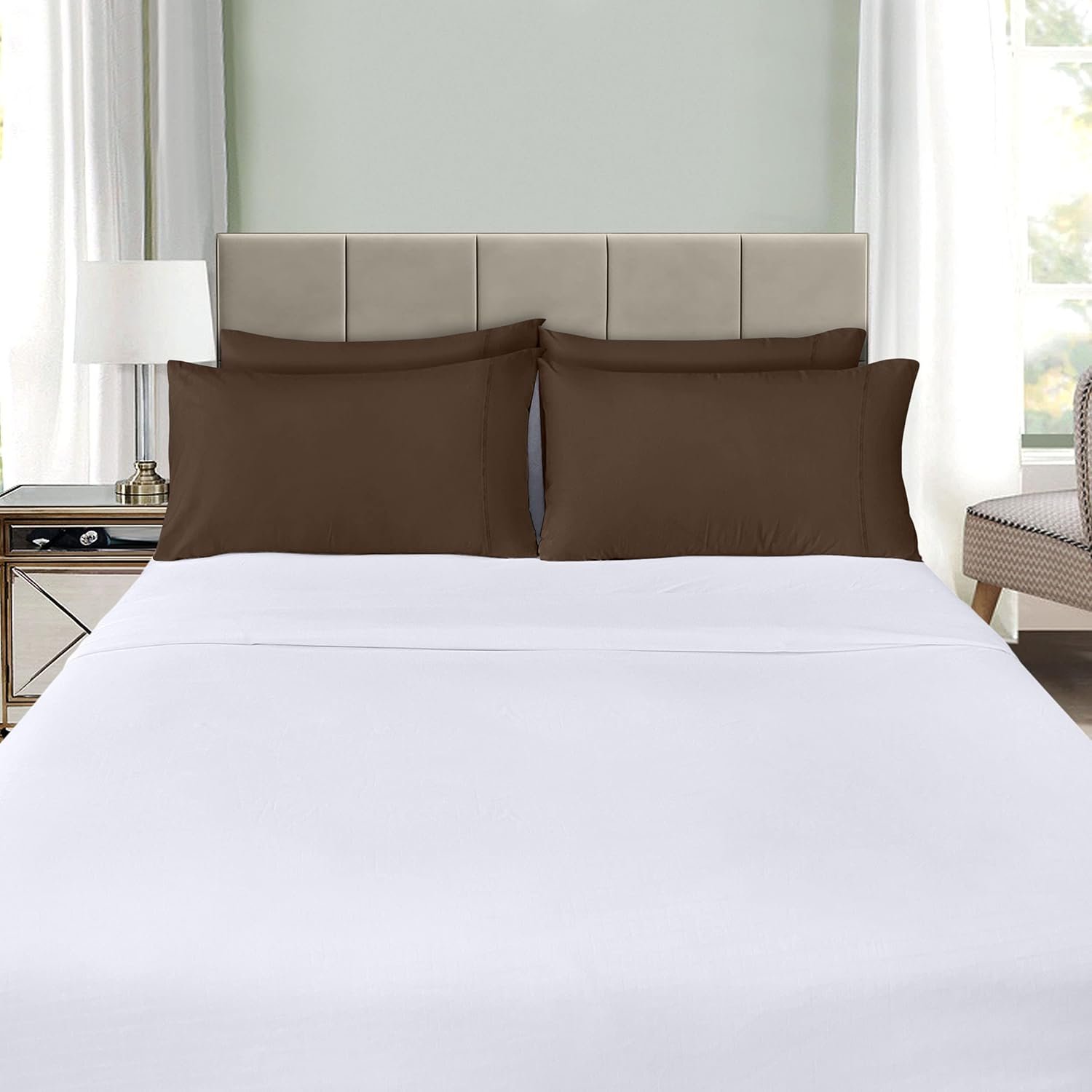 Utopia Bedding Queen Pillow Cases - 4 Pack - Envelope Closure - Soft Brushed Microfiber Fabric - Shrinkage and Fade Resistant Pillow Covers Queen Size 20 X 30 Inches Queen Brown - lunas-mystic-emporium.com Utopia Bedding Queen Pillow Cases - 4 Pack - Envelope Closure - Soft Brushed Microfiber Fabric - Shrinkage and Fade Resistant Pillow Covers Queen Size 20 X 30 Inches (Queen, Brown)