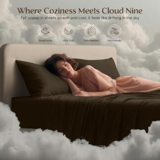 Utopia Bedding Queen Sheet Set – 4 Piece Bed Sheets for Queen Size Bed, Soft and Breathable Microfiber, Includes 1 Fitted Sheet, 1 Flat Sheet and 2 Pillowcases (Brown)