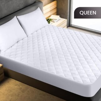 Utopia Bedding Quilted Fitted Mattress Pad, Queen Size, Elastic Fitted Mattress Topper Protector and Cover with Deep Pocket Stretches up to 16 Inches, Machine Washable (White)