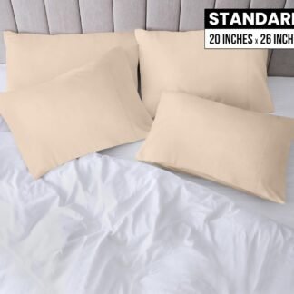 Utopia Bedding Standard Pillow Cases - 4 Pack - Envelope Closure - Soft Brushed Microfiber Fabric - Shrinkage and Fade Resistant Pillow Covers Standard Size 20 X 26 Inches...