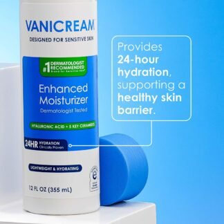 Vanicream Enhanced Moisturizer, 12 fl oz, Formulated without Common Irritants, Body & Face Moisturizer, All-Day Hydration with Hyaluronic Acid, Glycerin & Ceramides for...
