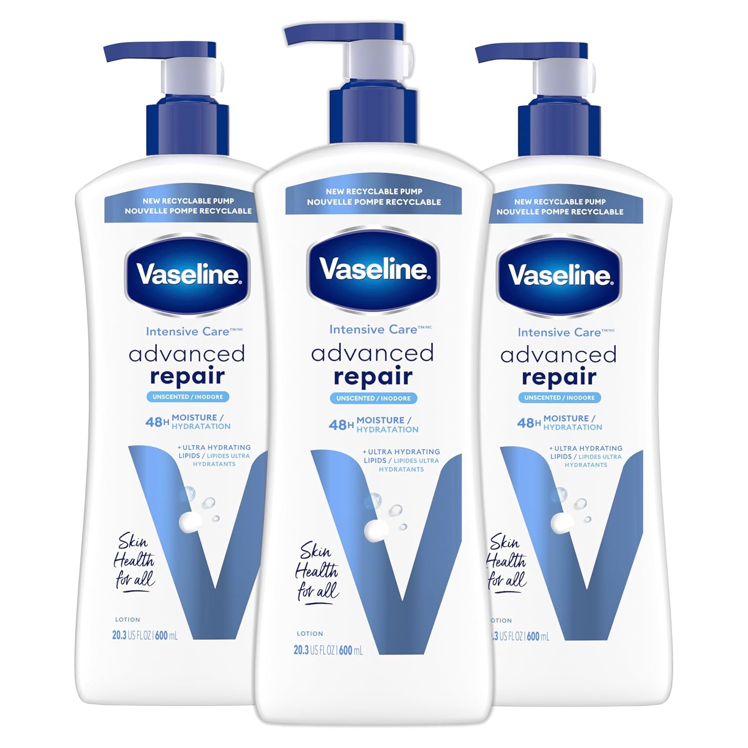 Vaseline Intensive Care Unscented Advanced Repair Body Lotion - Ultra-Hydrating with Lipids for Extremely Dry Skin 203 oz Pack of 3 - lunas-mystic-emporium.com Vaseline Intensive Care Unscented Advanced Repair Body Lotion - Ultra-Hydrating with Lipids for Extremely Dry Skin, 20.3 oz, Pack of 3
