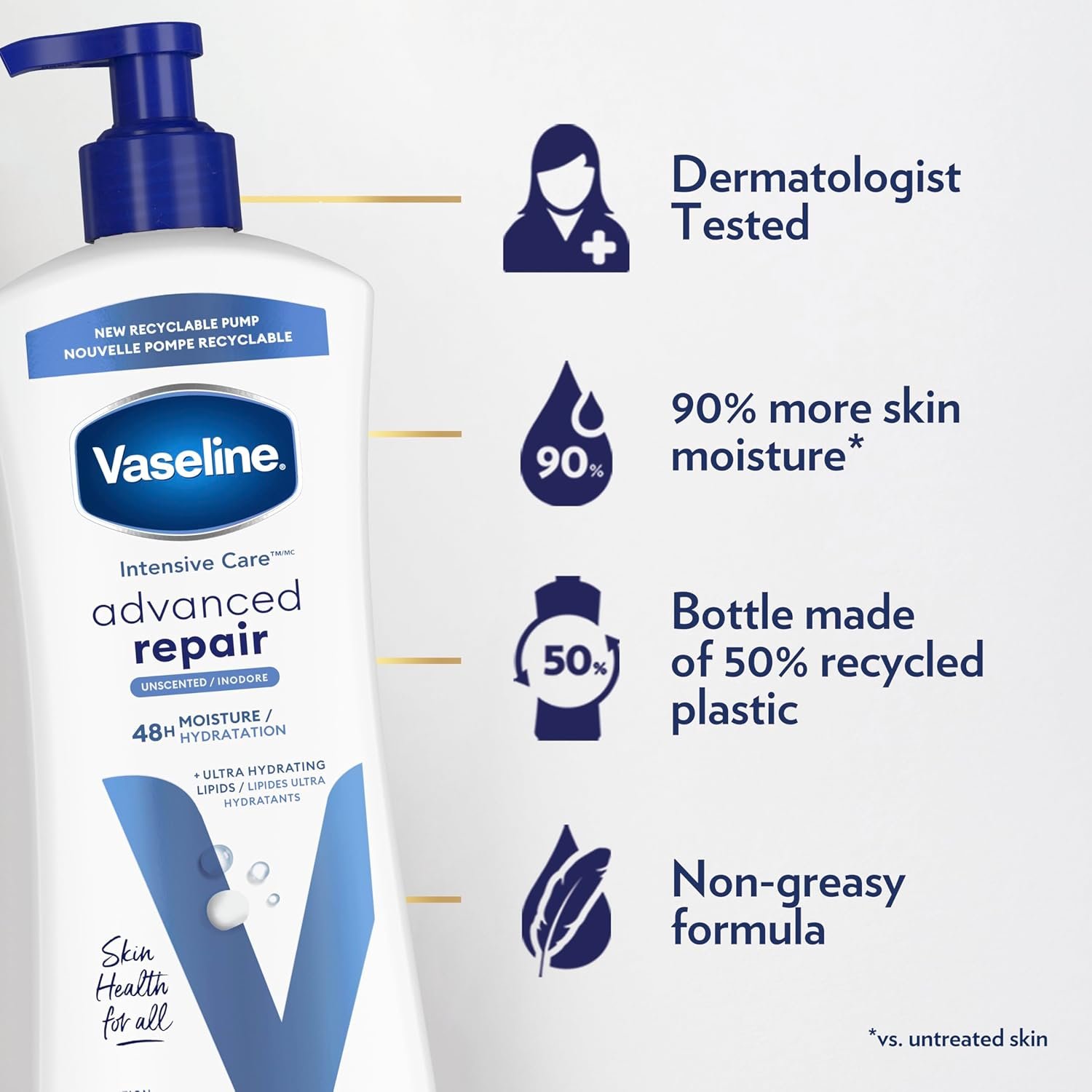 Vaseline Intensive Care Unscented Advanced Repair Body Lotion - Ultra-Hydrating with Lipids for Extremely Dry Skin 203 oz Pack of 3 - lunas-mystic-emporium.com Vaseline Intensive Care Unscented Advanced Repair Body Lotion - Ultra-Hydrating with Lipids for Extremely Dry Skin, 20.3 oz, Pack of 3