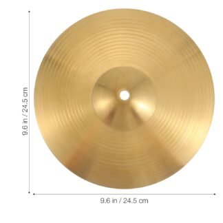 Veemoon 10 Inch Brass Cymbal Replacement Crash Cymbals Ride Drum Instrument Percussion Accessories Drum Kit for Beginner Player Percussion (Golden)