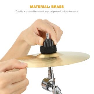 Veemoon 10 Inch Brass Cymbal Replacement Crash Cymbals Ride Drum Instrument Percussion Accessories Drum Kit for Beginner Player Percussion (Golden)