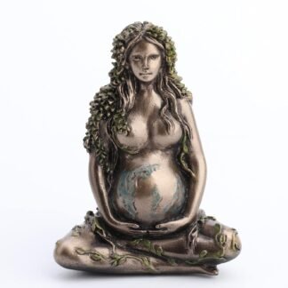 Veronese Design 2.5" Mother Earth Gaia Sitting Lotus Pose Resin Figurine Painted Bronze Finish