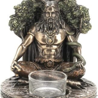 Veronese Design 5 1/4" Tall Celtic God Cernunnos Tealight Candle Holder Cold Cast Bronzed Resin Sculpture Wiccan Home Decor Figurine Collectibles