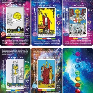 Vitacera Tarot Cards for Beginners , Card Deck with Guidebook, Keywords, Yes or No, Timing, Colors, Musical Pitch, Planet, Zodiac, Element, Chakra, Numerology and Meanings on Them