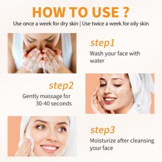 Vitamin C Face Scrub, Exfoliating Facial Wash with Retinol, Facial Scrub,Facial Exfoliating Scrub, Facial Scrubs for Women,Deep Cleansing Face Wash Cleanser for Women Men