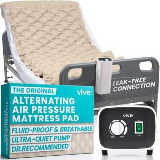 Vive Alternating Air Pressure Mattress Pad - The Original Bed Sore Prevention Solution - Hospital Topper for Bedridden Patients - Includes Waterproof, Breathable Ulcer Cushion &...