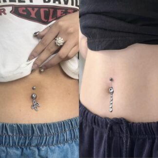 Vsnnsns 14G Dangle Belly Button Ring Piercing Jewelry 316L Stainless Surgical Steel Navel Rings Cubic Zirconia Heart Flower CZ Dangling Belly Button Ring Piercing Jewelry for...