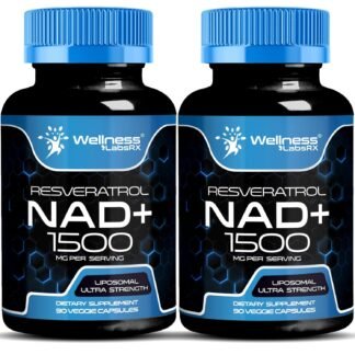 WELLNESS LABSRX Liposomal NAD Supplement, 1500mg - USA Made, NAD Resveratrol Supplement for Women and Men, NAD+ Support Cellular Health, Energy & Anti Aging - 2 Pack