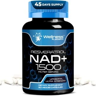 WELLNESS LABSRX Liposomal NAD Supplement, 1500mg - USA Made, NAD Resveratrol Supplement for Women and Men, NAD+ Support Cellular Health, Energy & Anti Aging - 90 Count