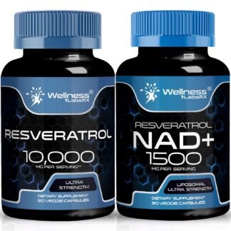 WELLNESS LABSRX Resveratrol Capsules 10000 - NAD+ Supplement Capsules 1500mg