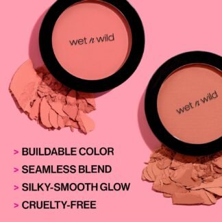wet n wild Color Icon Blush, Effortless Matte Natural Sheer Glow & Seamless Blend, Luxuriously Infused Smooth Jojoba Oil, Cruelty-Free & Vegan - Pearlescent Pink
