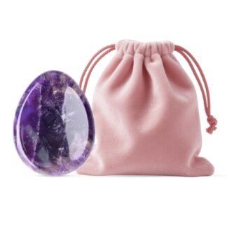 WHAL&YUNE Amethyst Thumb Worry Stone for Anxiety, Healing Crystals Natural Drop Shape Gemstone Meditation Reiki Balancing Accessories Gift for Stressed People-1.8 inches (1PC)