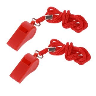 Whistle, 2 Packs Whistle for Coaches, Coach Whistles with Lanyard, Plastic Whistles for Adults, Loud Clear Red Whistles, Whistle Emergency for Teacher Polices Officials Sport...