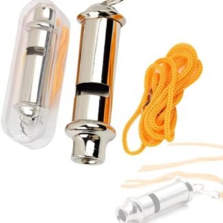 Whistle, 2 Pcs Metal Police Whistle with Lanyard Security Bobby Style Super Loud Emergency for Hike Climb Camp Outdoor, Silver