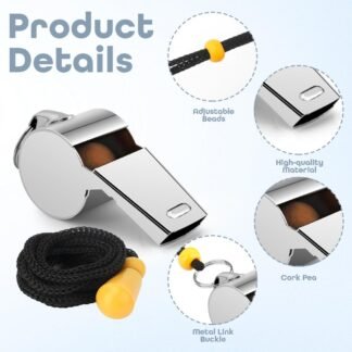 Whistle, Whistle for Coaches, Whistle for Teachers, Stainless Steel Whistles Coach Whistle with Lanyard Referee Whistle Loud Crisp Sound Sports Whistle for Adults Teachers...