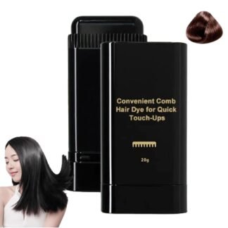 White Hair Concealer Stick for Women, Hair Color Stick, Waterproof and Sweat-Proof Hair Dye Comb, 2-in-1 Hair Dye Sticks, Portable Hair Color Touch-Up stick for Women & Men (Black)